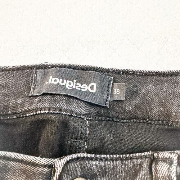 Desigual Slim Push-up Jeans Black Denim Skinny Size 38 - Picture 8 of 9